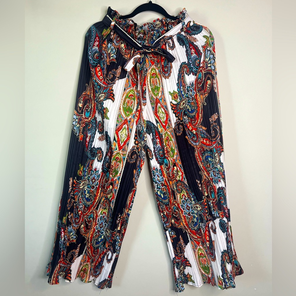 SATIN TRIBAL PRINT PANTS